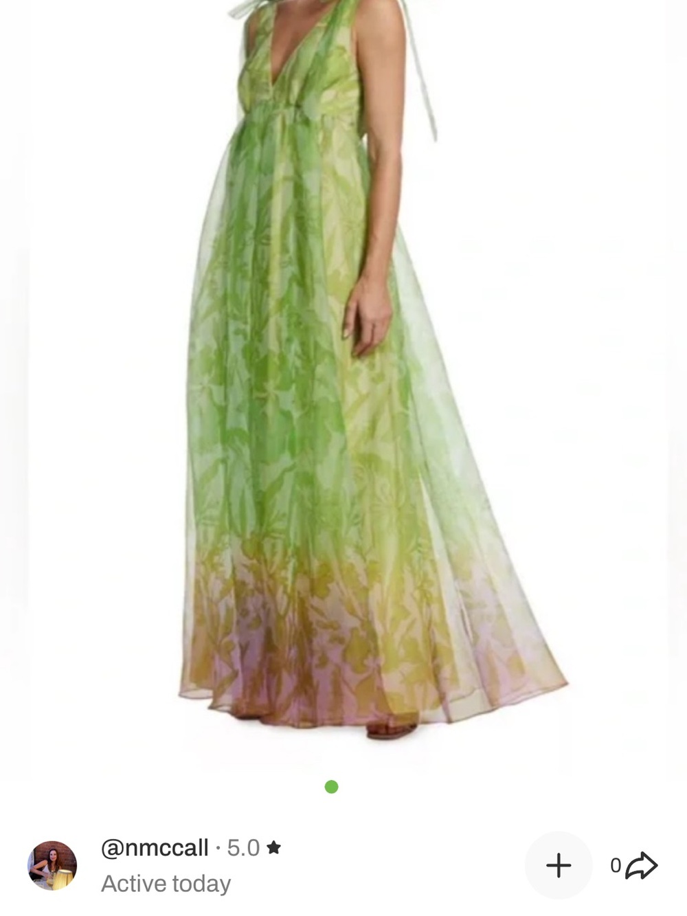 STAUD Green to Lilac Ombre Floral Maxi Dress